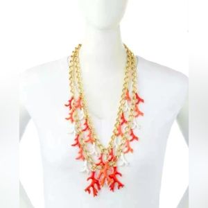 Lilly Pulitzer Good Reef Necklace, Pink/Coral/White/Gold